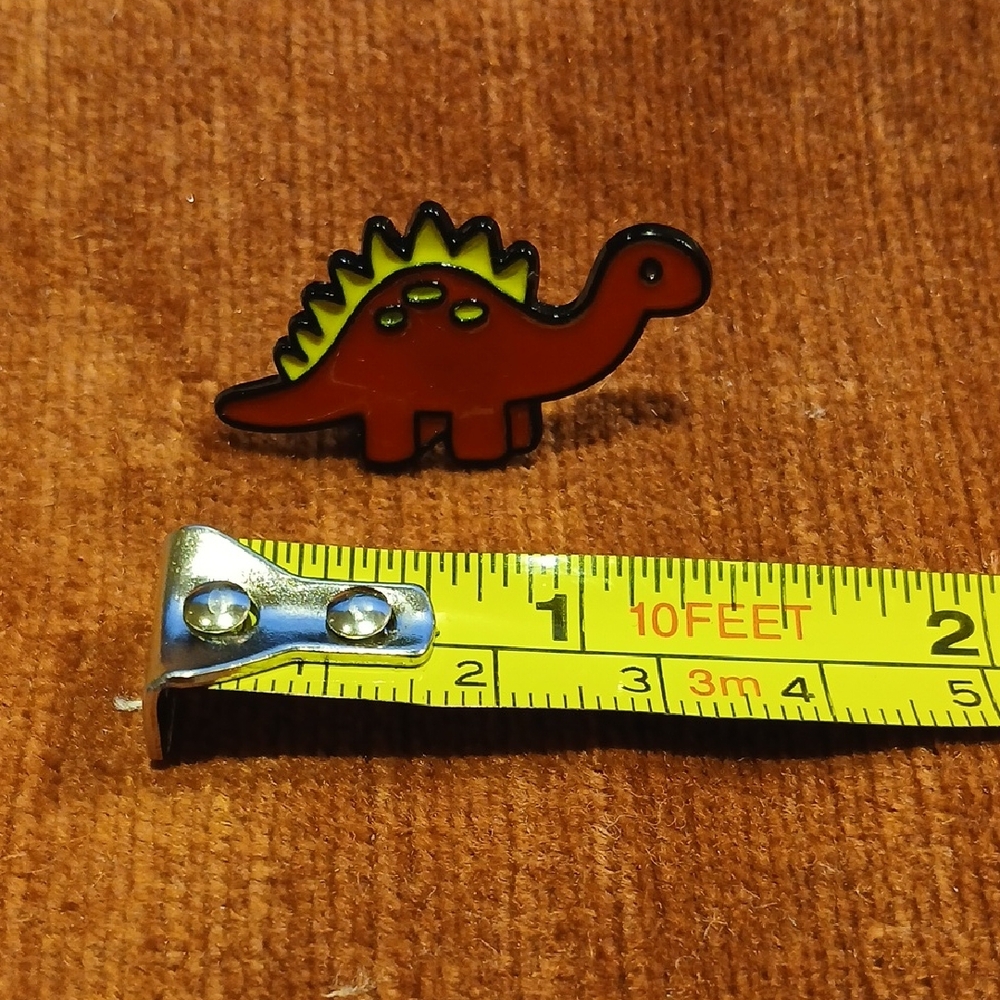 NEW Red Dinosaur Enamel Pin - Picture 3 of 4